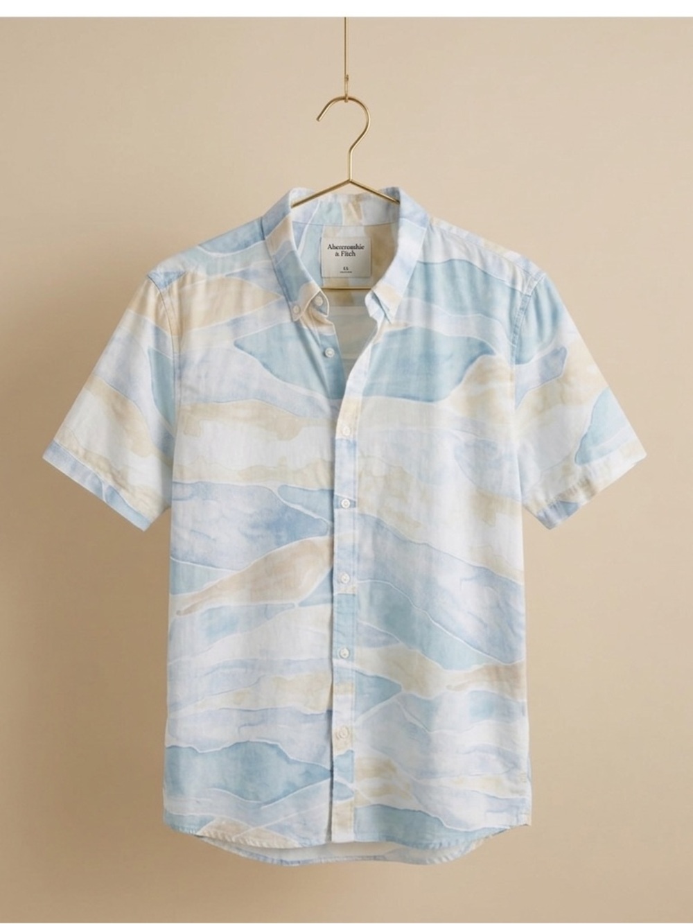 Abercrombie & Fitch Blue and Cream Casual Shirt
